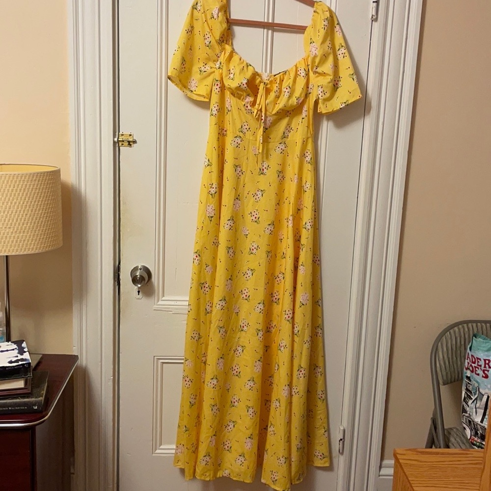 Chicme yellow floral long dress